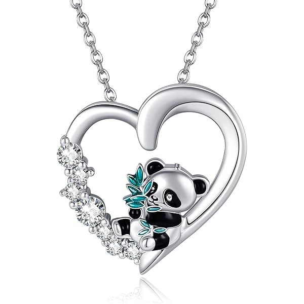 アクセサリー panda Amazon.com: KZX Panda Necklace for Women 925 Sterling Silver